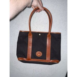 Dooney and Bourke Layla Black‎ Nylon & Cognac Leather Tote